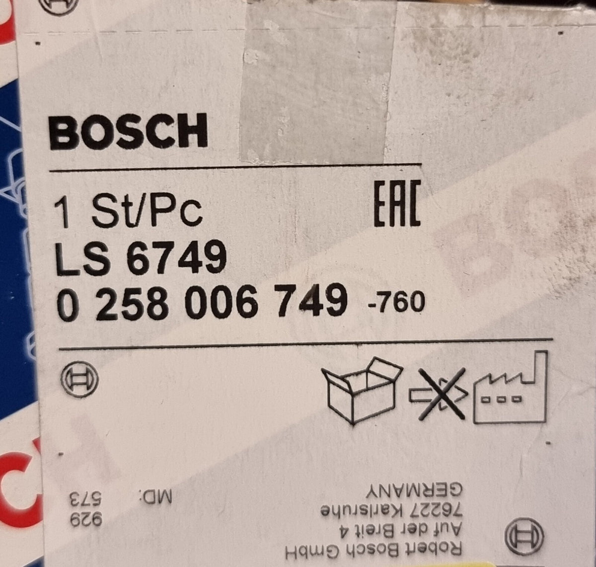 Bosch 0258006749 - Lambdasonde mit fahrzeugspezifischem Stecker