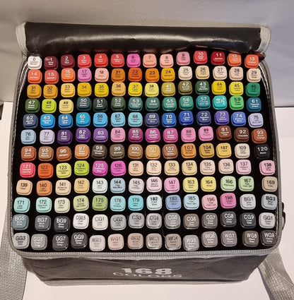168 Farben Zwei Spitzen Filzstift Set mit Tragetasche