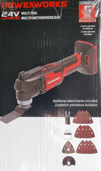 Powerworks P24MT Akku Multitool 24 V Oszillierendes Multifunktionswerkzeug