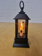 Halloween-Laterne 21 cm mit LED-Kerze, Hexen- und Katzenmotiv, zum Hängen