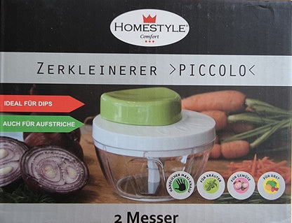 Homestyle Handzerkleinerer PICCOLO mit 2 Messern, Ø 12,5 cm H 10cm