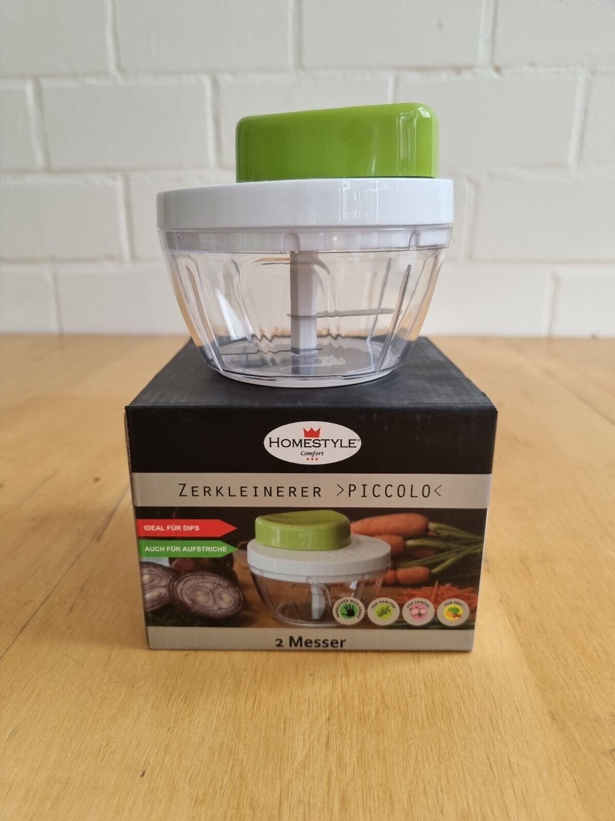 Homestyle Handzerkleinerer PICCOLO mit 2 Messern, Ø 12,5 cm H 10cm