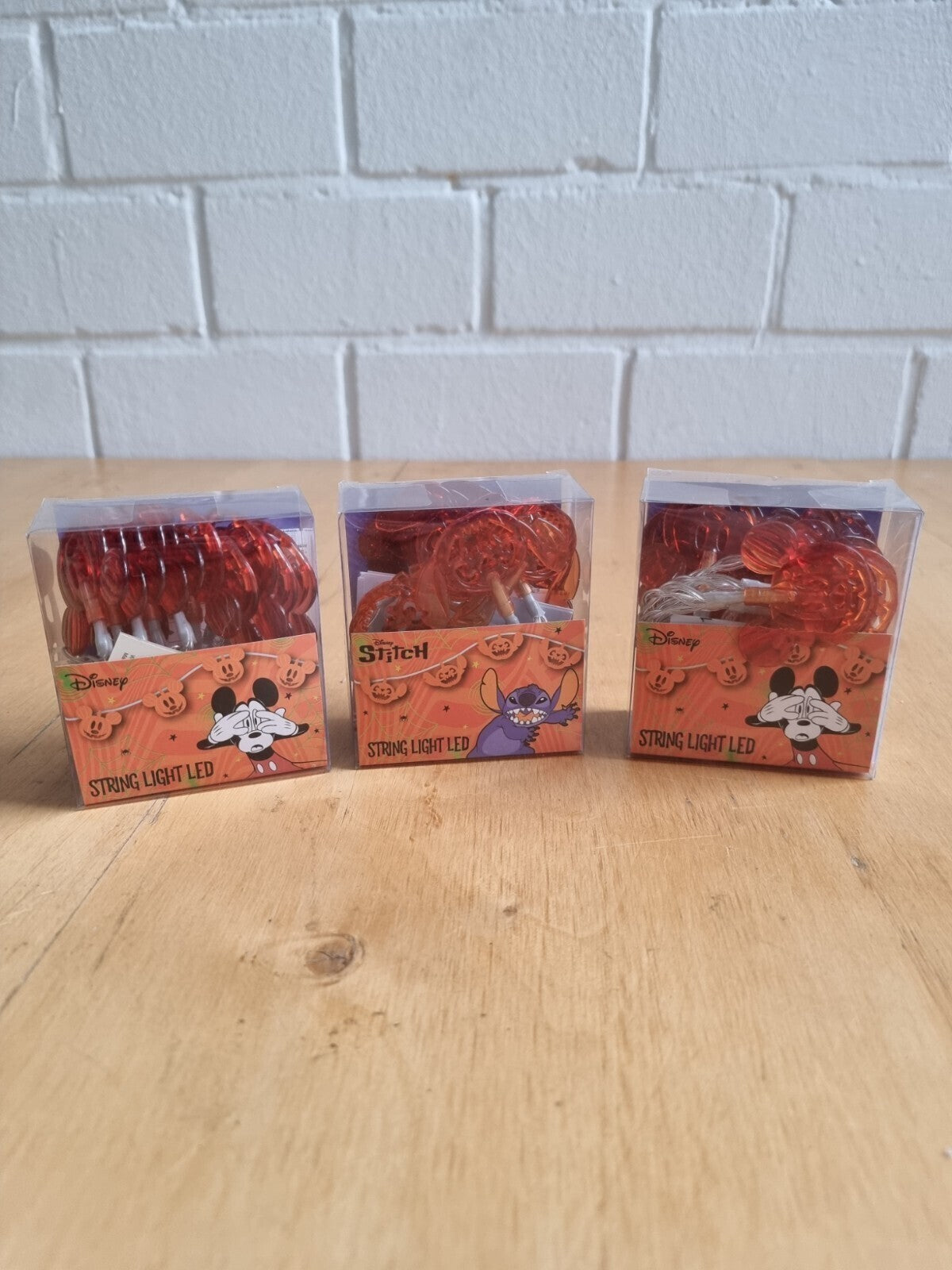 3er-Set Disney LED-Lichterketten, Halloween, je 10 Lichter, batteriebetrieben