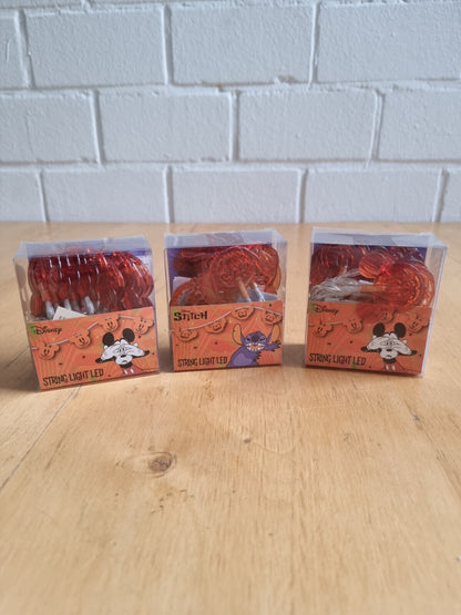 3er-Set Disney LED-Lichterketten, Halloween, je 10 Lichter, batteriebetrieben