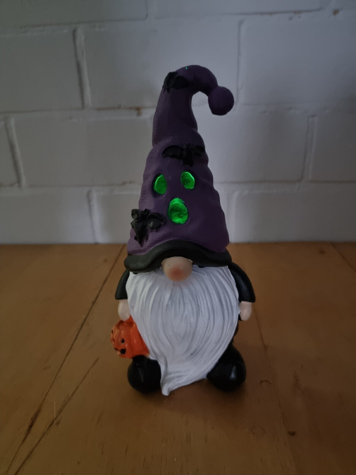 Halloween Dekofigur LED Farbwechsel 29 cm Geist Skelett Wichtel Grabstein RIP