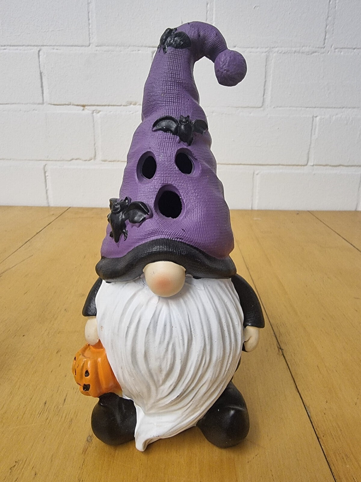 Halloween Dekofigur LED Farbwechsel 29 cm Geist Skelett Wichtel Grabstein RIP