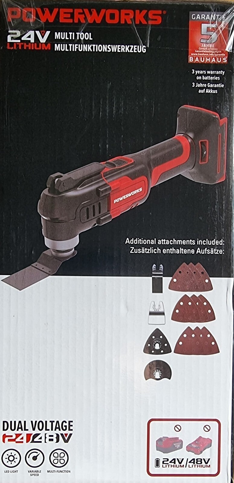 Powerworks P24MT Akku Multitool 24 V Oszillierendes Multifunktionswerkzeug