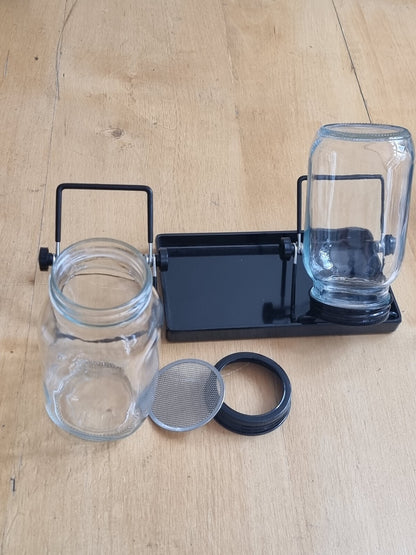 ecooe Sprossen Keimglas Schwarz 2er Set 1 Wasserschale 2 Filtergitterabdeckungen