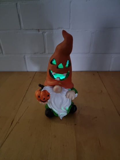 Halloween Dekofigur LED Farbwechsel 29 cm Geist Skelett Wichtel Grabstein RIP