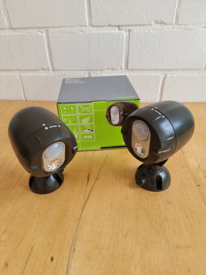 Mr Beams MBN352-BRN LED Funkstrahler 2er Set NetBright IP66 Bewegungsmelder