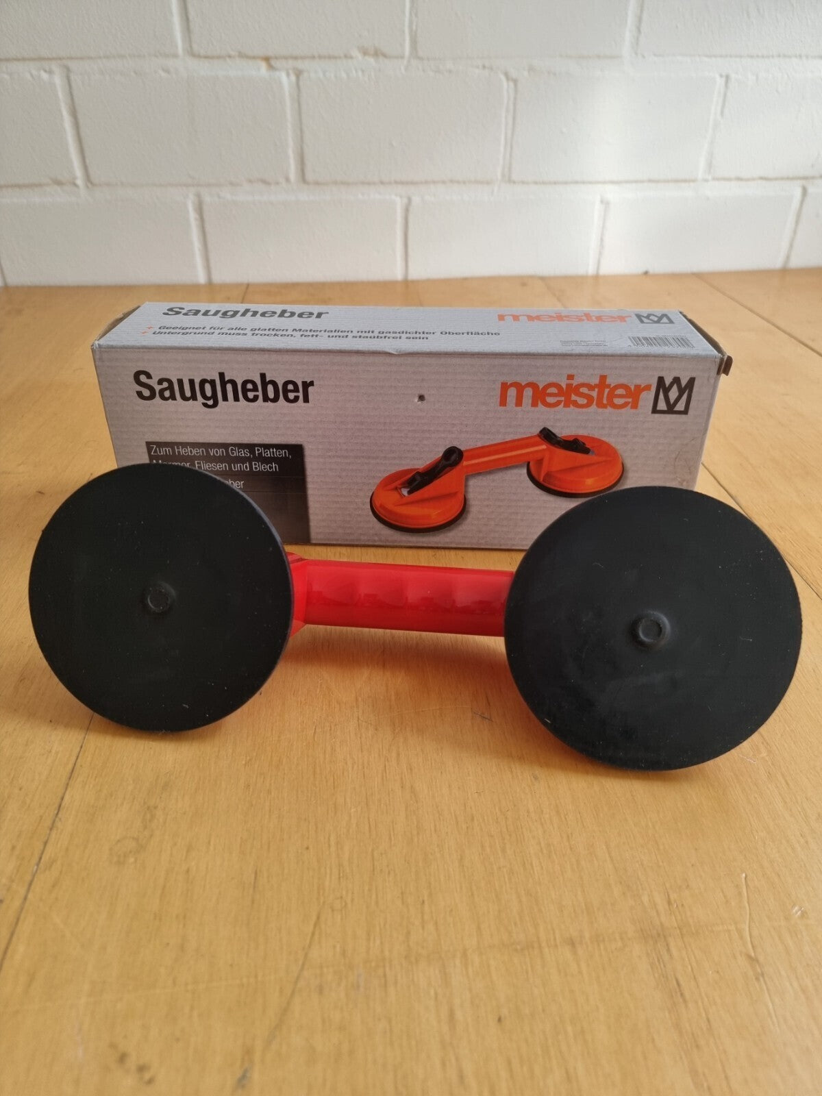 Meister Zweikopf-Saugheber für glatte Oberflächen, 2 Saugteller