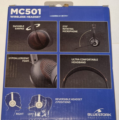 BlueStork MC 501 Bluetooth Headset mit drehbarem Mikrofon für re./li. unbenutzt