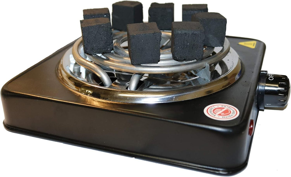1500W Elektrischer Kohleanzünder für Shisha, 5 Stufig regulierbar, Schutzgitter
