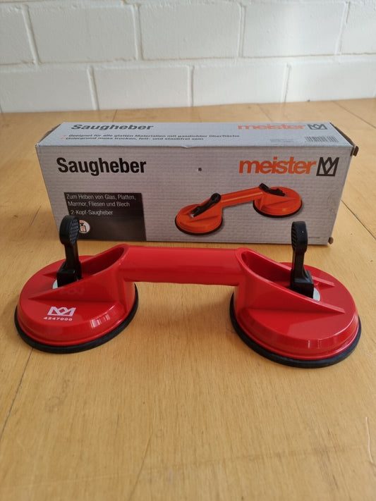 Meister Zweikopf-Saugheber für glatte Oberflächen, 2 Saugteller