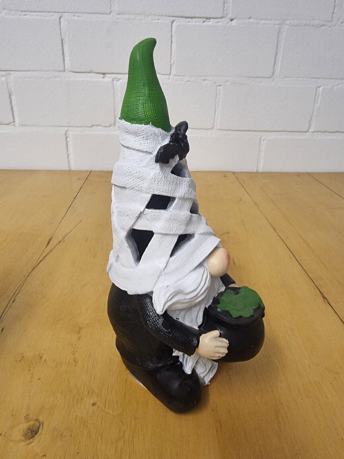 Halloween Dekofigur LED Farbwechsel 29 cm Geist Skelett Wichtel Grabstein RIP
