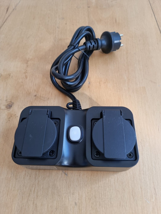 Meross WLAN-Außensteckdose mit Strommessung, IP44, 2-fach, 16 A, 1,5 m Kabel