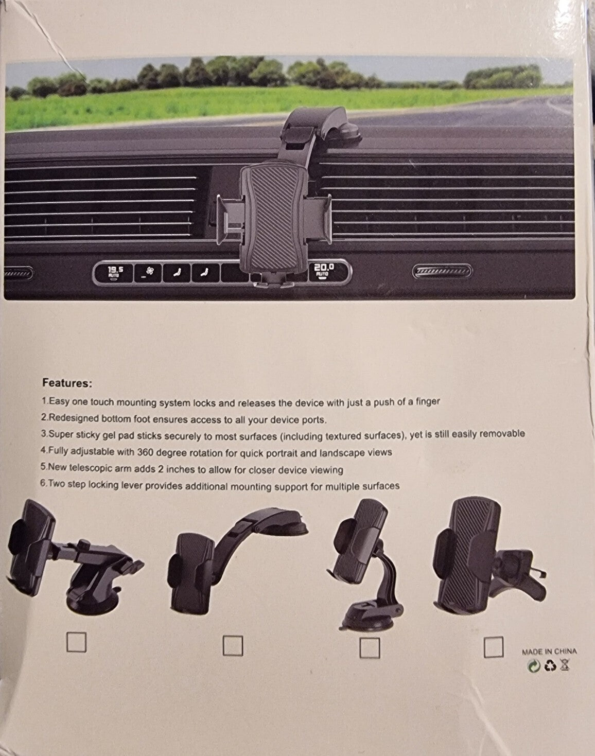 Ultrastrarke Auto-Halterung mit 360° Drehung und Ein-Knopf-Entriegelung