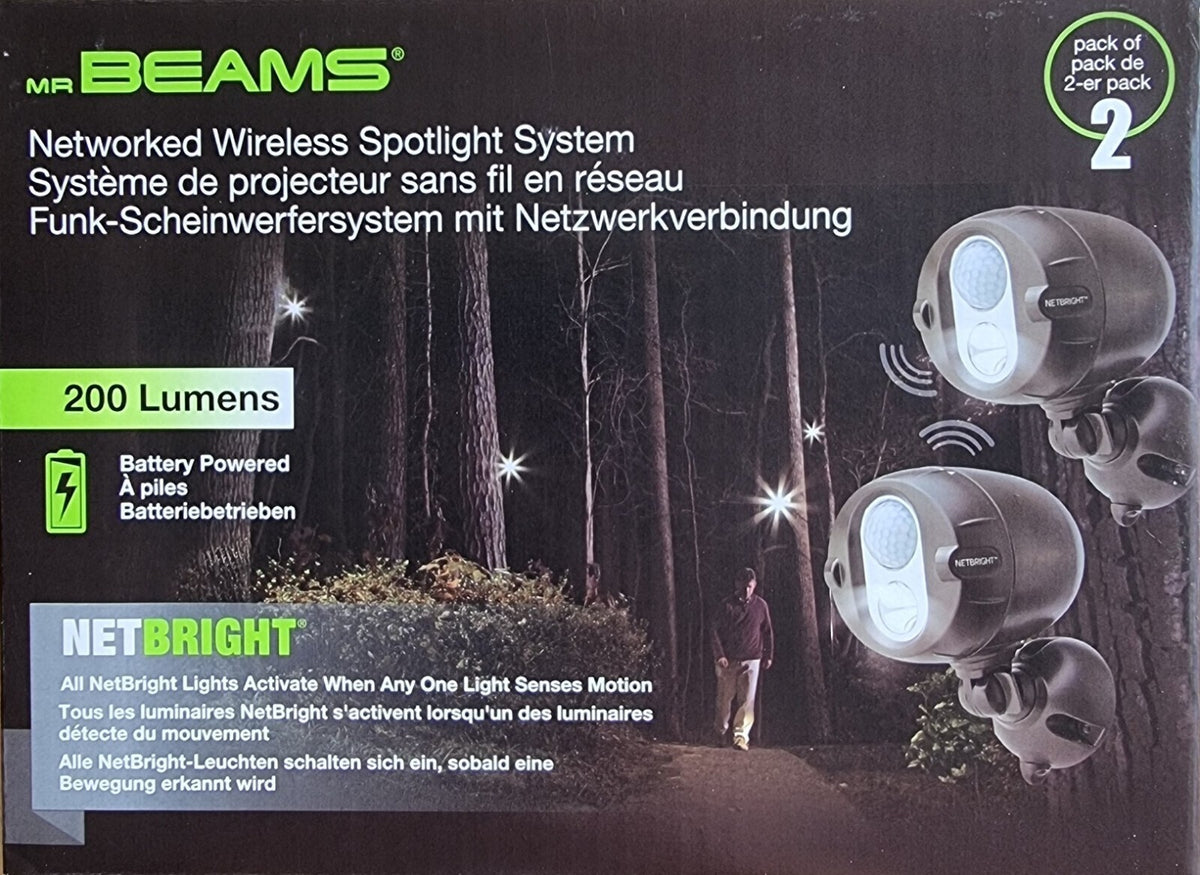 Mr Beams MBN352-BRN LED Funkstrahler 2er Set NetBright IP66 Bewegungsmelder