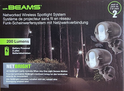 Mr Beams MBN352-BRN LED Funkstrahler 2er Set NetBright IP66 Bewegungsmelder