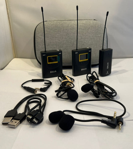 Balila Kabelloses Lavalier Mikrofon für Android Smartphone – UHF Dual
