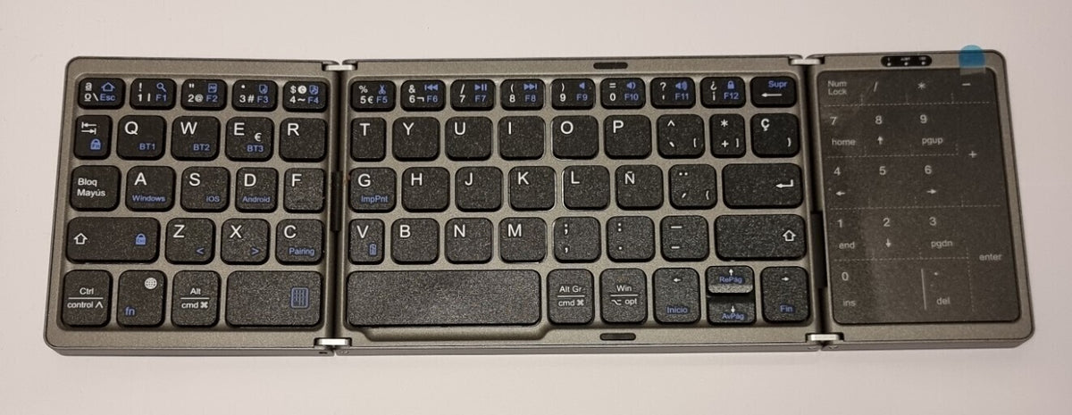 MoKo Faltbare Multi-Bluetooth Tastatur mit Touchpad & Ziffernblock auf Spanisch
