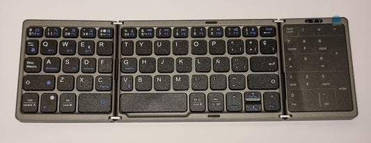 MoKo Faltbare Multi-Bluetooth Tastatur mit Touchpad & Ziffernblock auf Spanisch